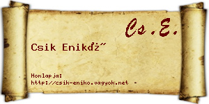 Csik Enikő névjegykártya